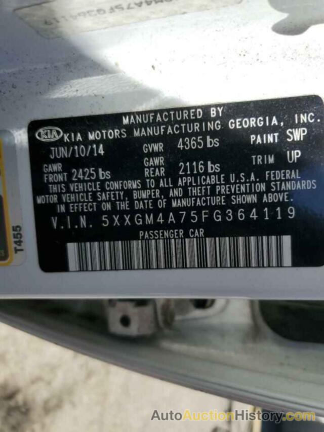 KIA OPTIMA LX, 5XXGM4A75FG364119