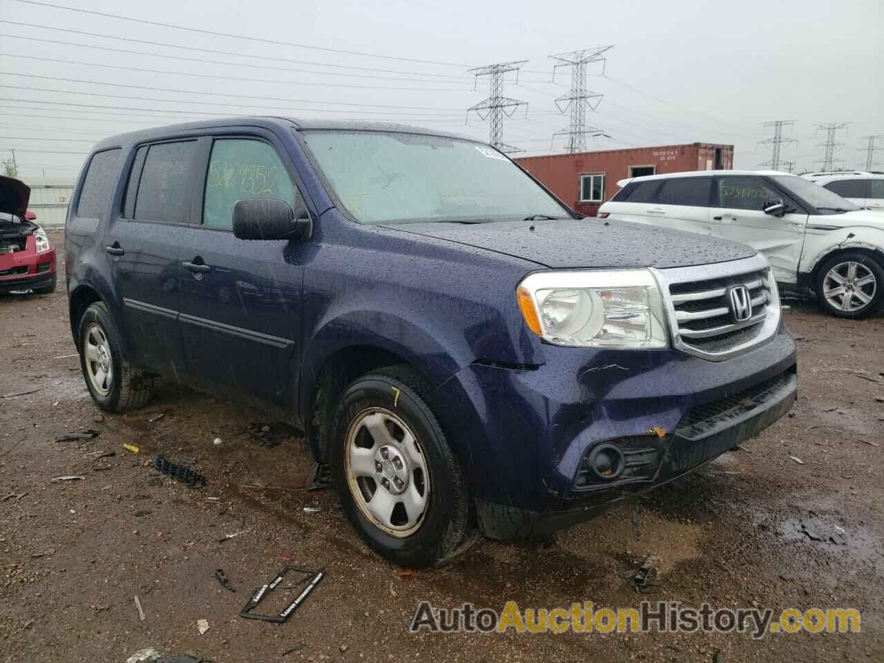 2014 HONDA PILOT LX, 5FNYF4H25EB030909