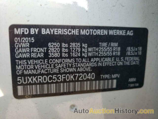 BMW X5 XDRIVE35I, 5UXKR0C53F0K72040