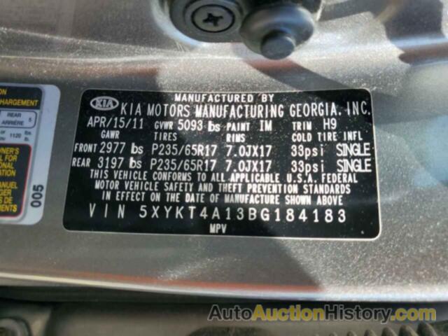 KIA SORENTO BASE, 5XYKT4A13BG184183