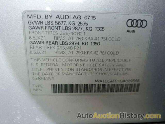 AUDI SQ5 PREMIUM PLUS, WA1CCAFP1GA029598