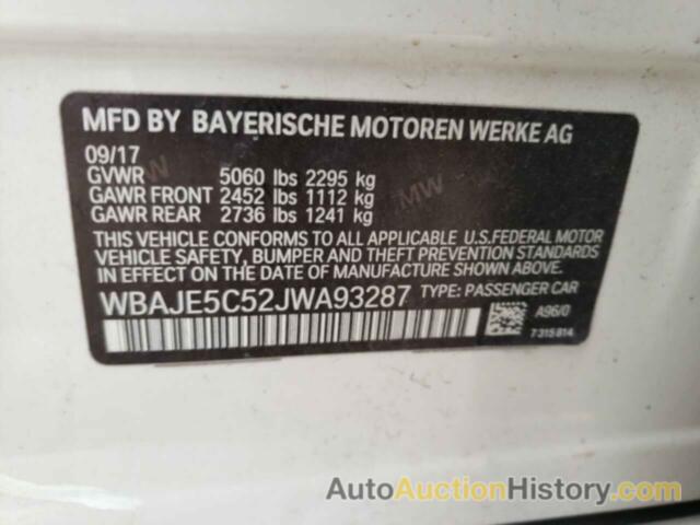 BMW 5 SERIES I, WBAJE5C52JWA93287