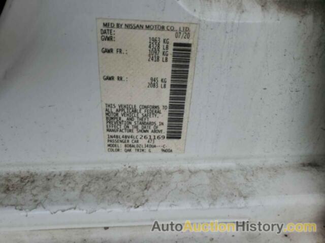 NISSAN ALTIMA S, 1N4BL4BV4LC261169