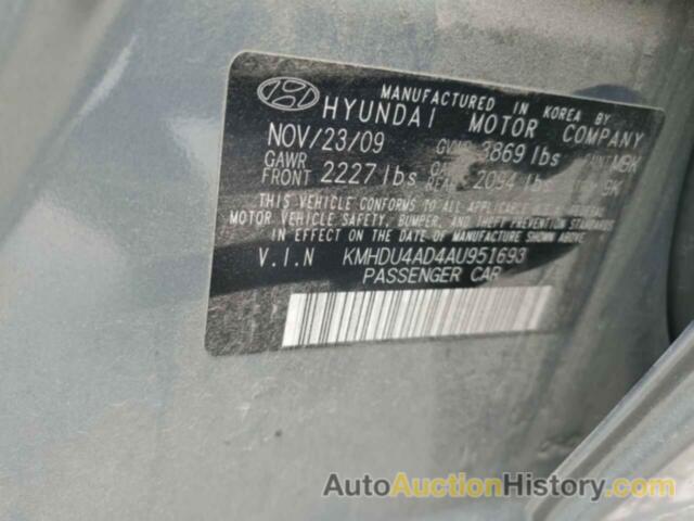 HYUNDAI ELANTRA BLUE, KMHDU4AD4AU951693