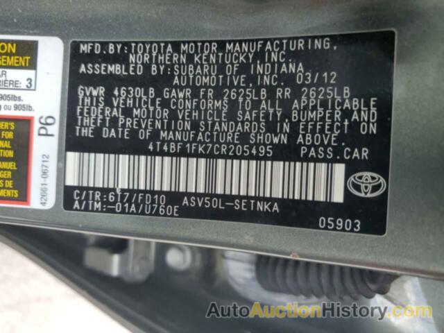 TOYOTA CAMRY BASE, 4T4BF1FK7CR205495