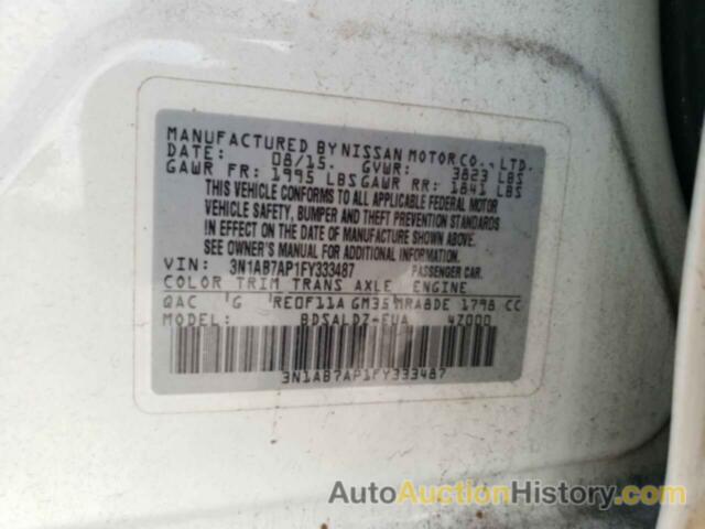 NISSAN SENTRA S, 3N1AB7AP1FY333487