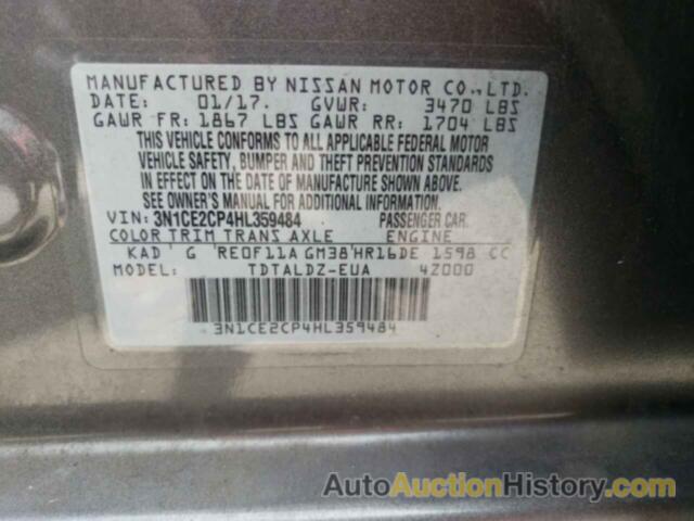 NISSAN VERSA S, 3N1CE2CP4HL359484