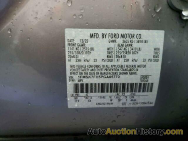 FORD EXPLORER LIMITED, 1FMSK7FH5PGA05779