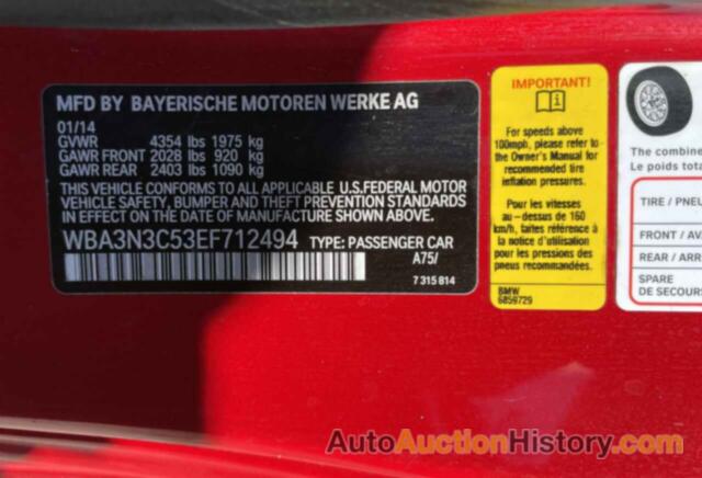 BMW 4 SERIES I, WBA3N3C53EF712494