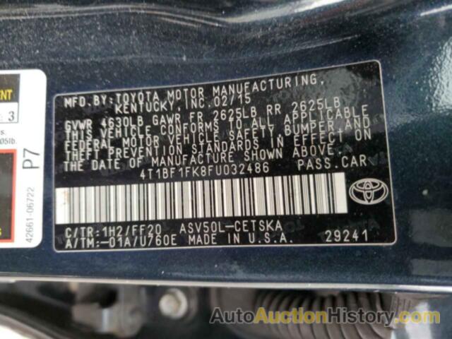 TOYOTA CAMRY LE, 4T1BF1FK8FU032486