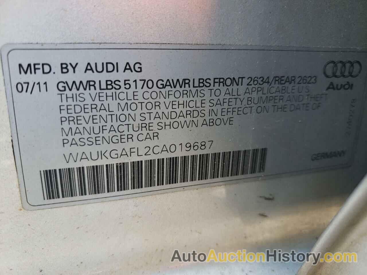 AUDI S4/RS4 PRESTIGE, WAUKGAFL2CA019687