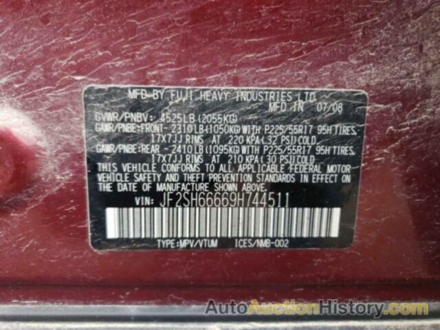 SUBARU FORESTER 2.5XT LIMITED, JF2SH66669H744511