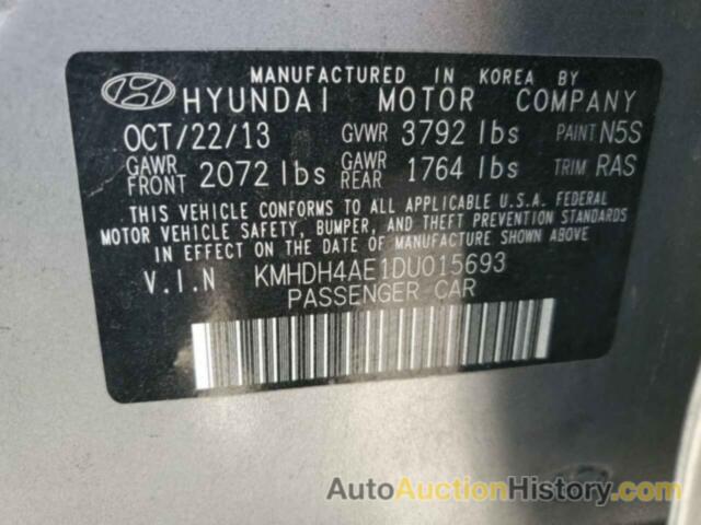 HYUNDAI ELANTRA GLS, KMHDH4AE1DU015693