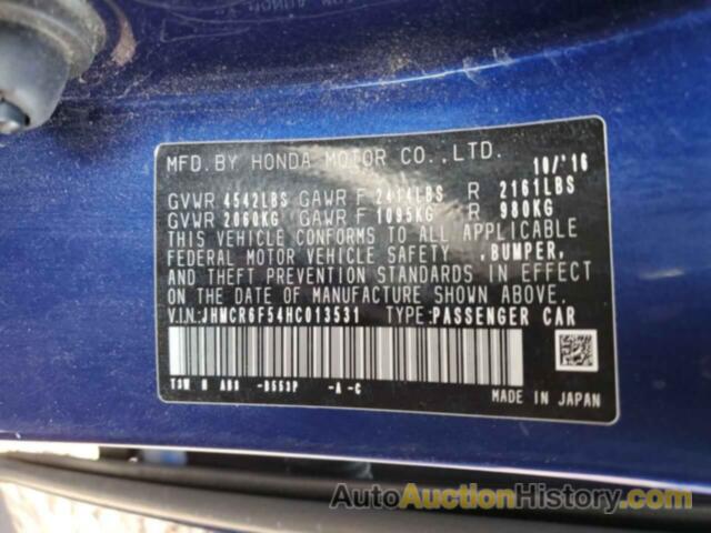 HONDA ACCORD HYBRID EXL, JHMCR6F54HC013531