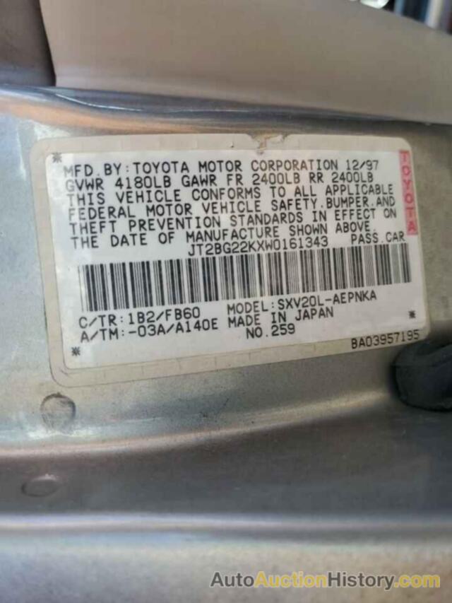 TOYOTA CAMRY CE, JT2BG22KXW0161343