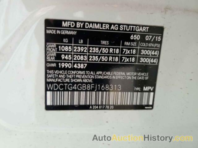 MERCEDES-BENZ GLA-CLASS 250 4MATIC, WDCTG4GB8FJ168313