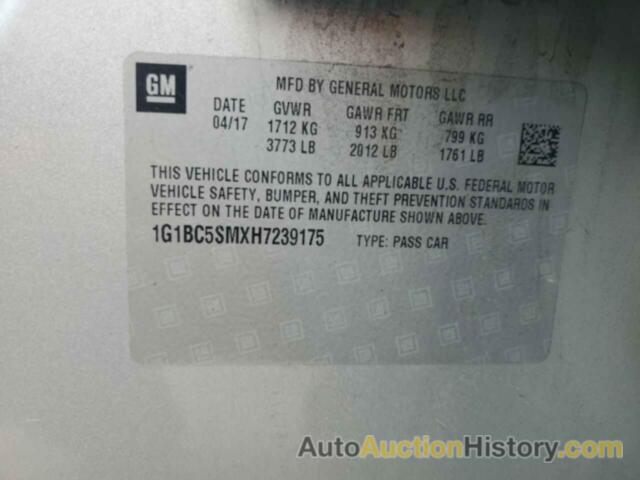 CHEVROLET CRUZE LS, 1G1BC5SMXH7239175