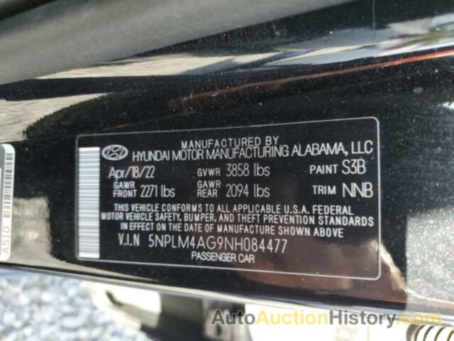 HYUNDAI ELANTRA SEL, 5NPLM4AG9NH084477