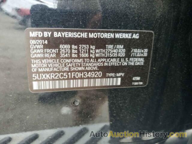 BMW X5 SDRIVE35I, 5UXKR2C51F0H34920