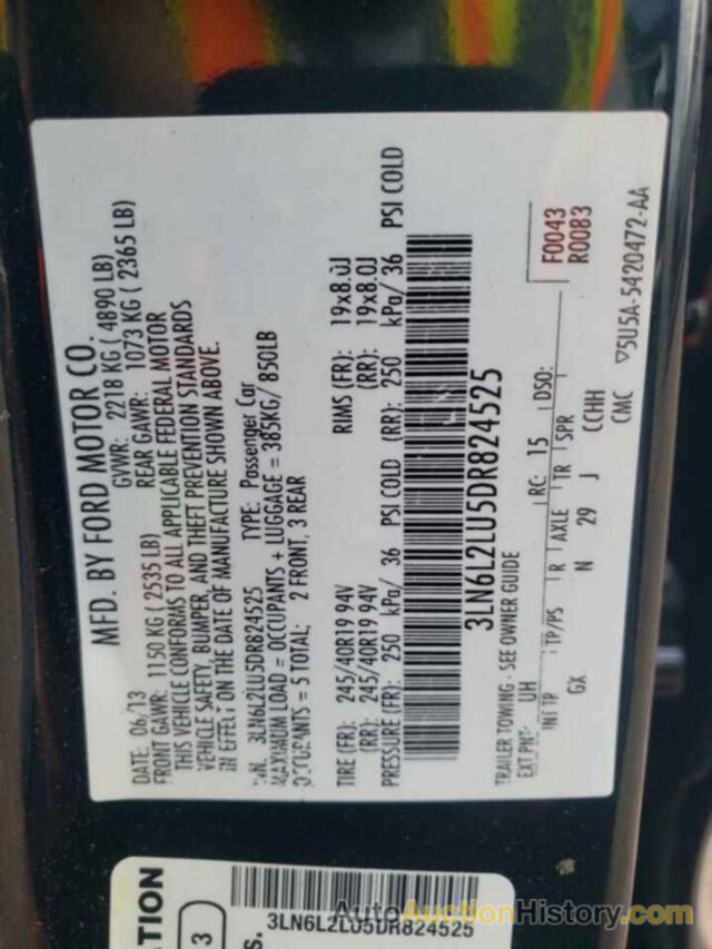 LINCOLN MKZ HYBRID, 3LN6L2LU5DR824525