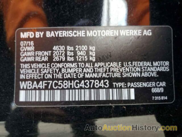 BMW 4 SERIES GRAN COUPE, WBA4F7C58HG437843