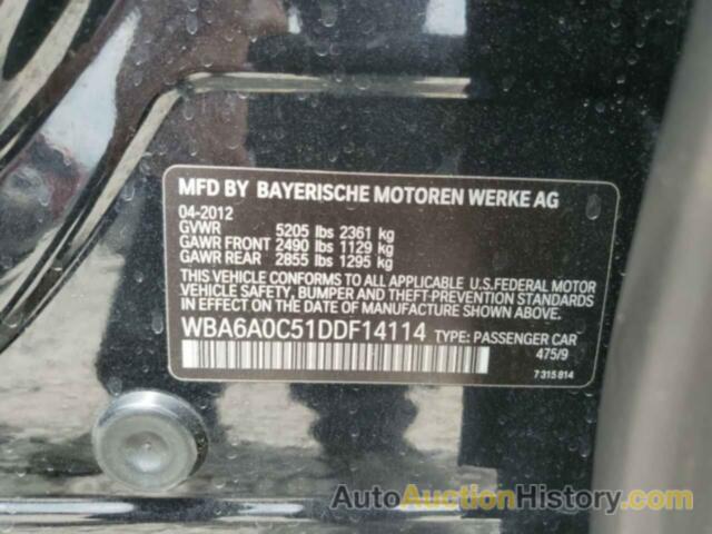 BMW 6 SERIES I, WBA6A0C51DDF14114