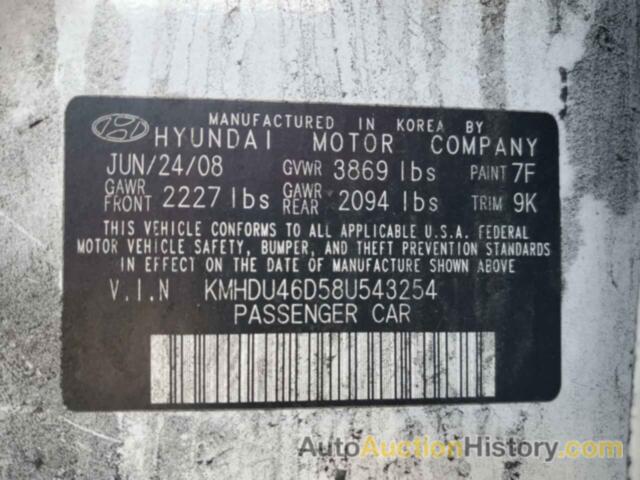 HYUNDAI ELANTRA GLS, KMHDU46D58U543254