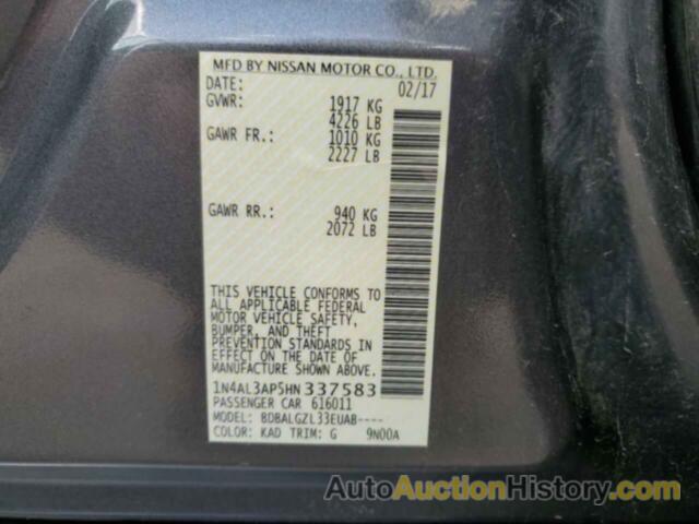 NISSAN ALTIMA 2.5, 1N4AL3AP5HN337583