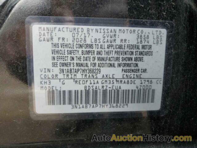 NISSAN SENTRA S, 3N1AB7AP7HY368229