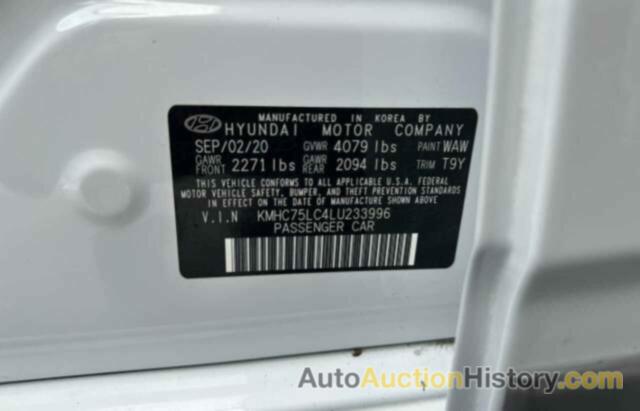 HYUNDAI IONIQ SE, KMHC75LC4LU233996