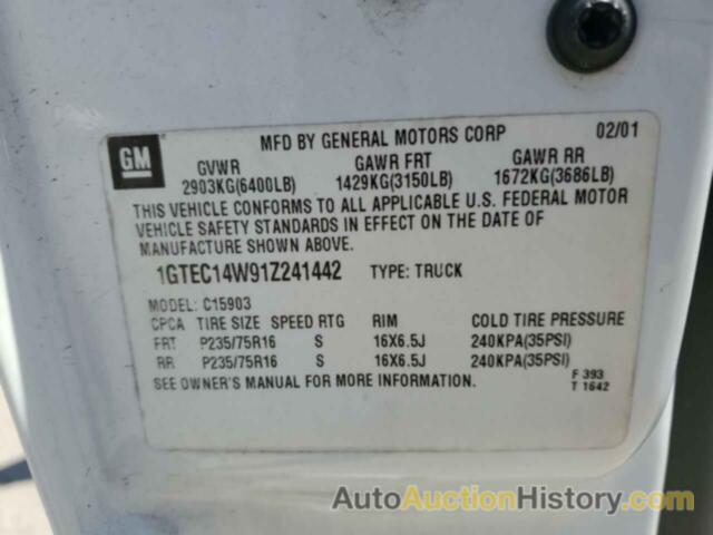 GMC SIERRA C1500, 1GTEC14W91Z241442