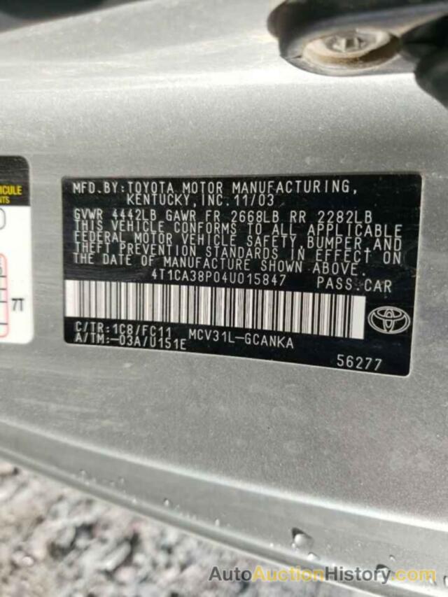 TOYOTA CAMRY SOLA SE, 4T1CA38P04U015847