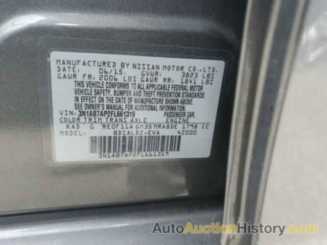 NISSAN SENTRA S, 3N1AB7AP2FL661319