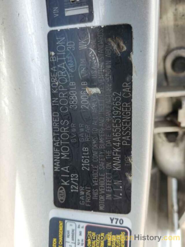 KIA FORTE LX, KNAFK4A65E5192652