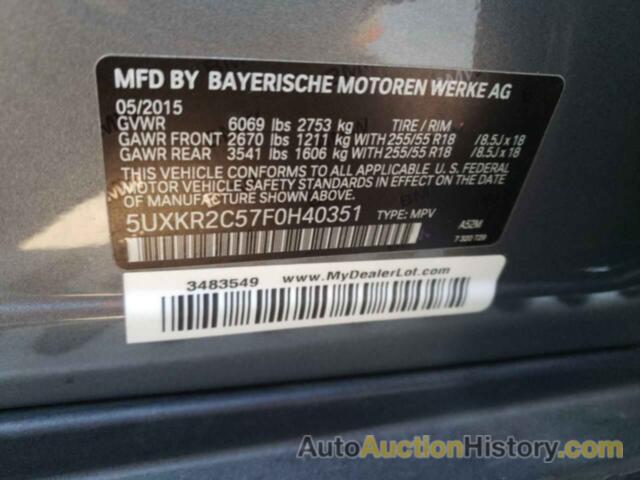 BMW X5 SDRIVE35I, 5UXKR2C57F0H40351