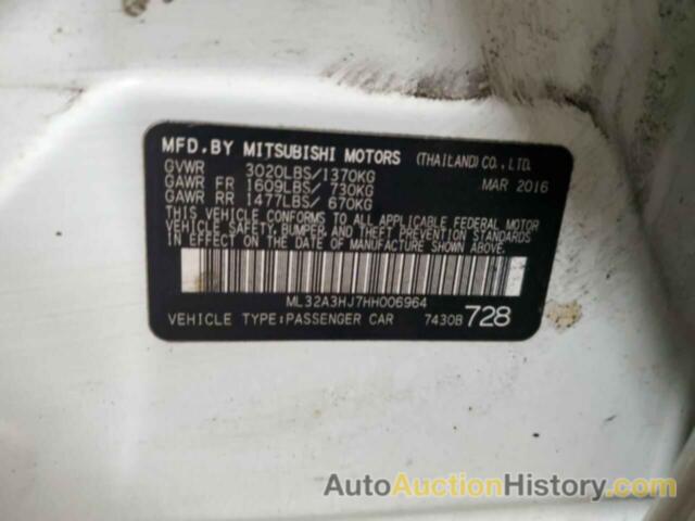 MITSUBISHI MIRAGE ES, ML32A3HJ7HH006964