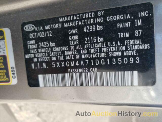 KIA OPTIMA LX, 5XXGM4A71DG135093