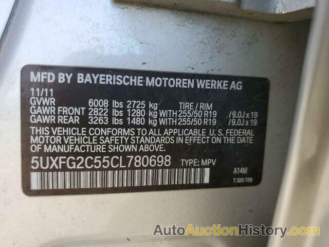 BMW X6 XDRIVE35I, 5UXFG2C55CL780698