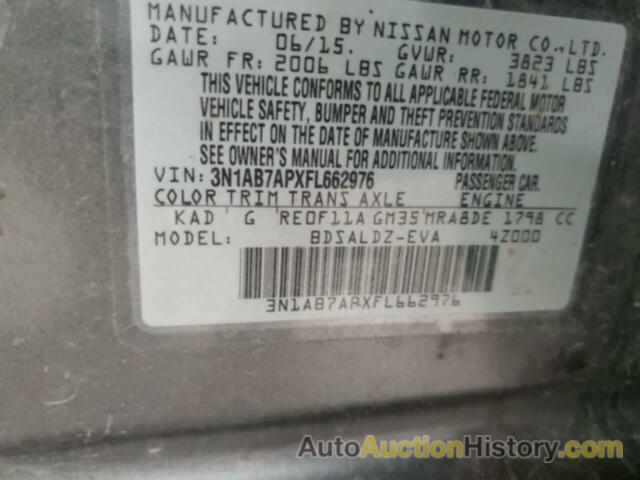 NISSAN SENTRA S, 3N1AB7APXFL662976