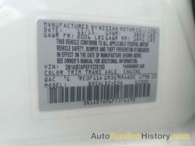 NISSAN SENTRA S, 3N1AB7AP6FY376190