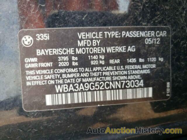 BMW 3 SERIES I, WBA3A9G52CNN73034
