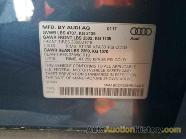 AUDI Q3 PREMIUM, WA1BCCFS3HR014406