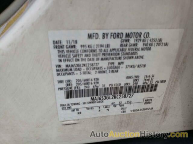 FORD ECOSPORT SE, MAJ6S3GL2KC258727