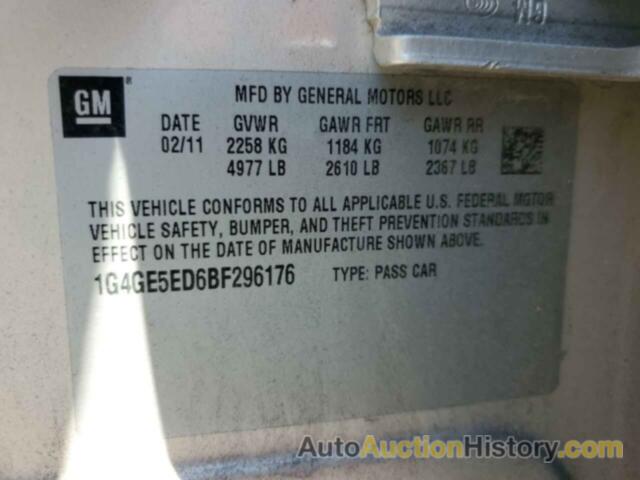 BUICK LACROSSE CXS, 1G4GE5ED6BF296176