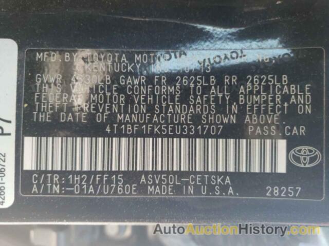 TOYOTA CAMRY L, 4T1BF1FK5EU331707