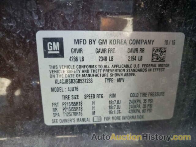 BUICK ENCORE CONVENIENCE, KL4CJBSB3GB537233