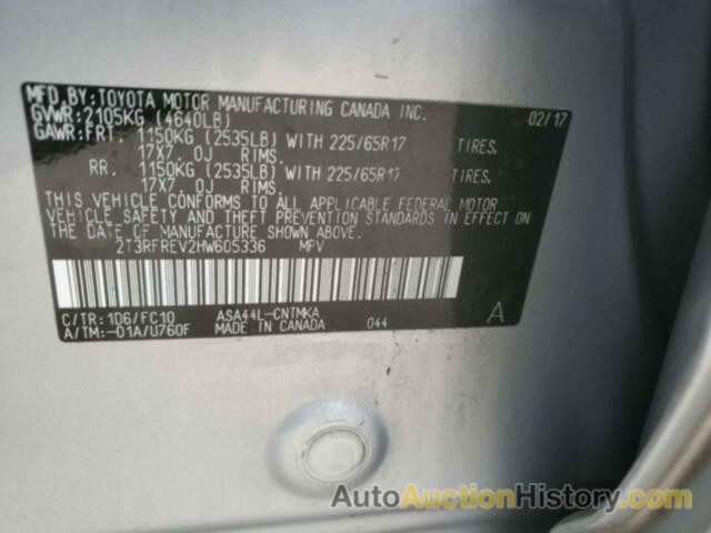 TOYOTA RAV4 XLE, 2T3RFREV2HW605336