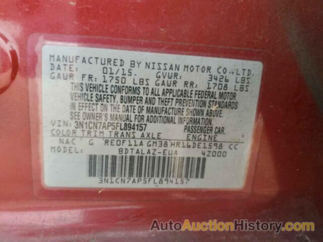 NISSAN VERSA S, 3N1CN7AP5FL894157