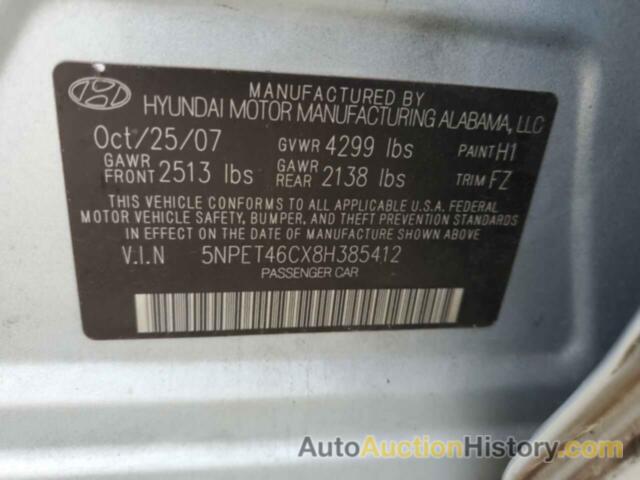 HYUNDAI SONATA GLS, 5NPET46CX8H385412