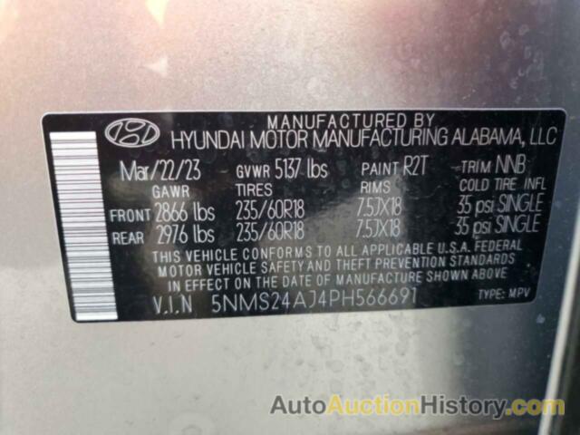 HYUNDAI SANTA FE SEL, 5NMS24AJ4PH566691